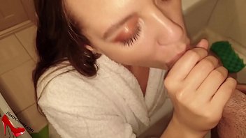 Juicy Babe Blowjob Big Dick In The Bathroom Cum In Mouth Pov