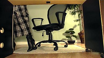 Secretary With Boots Under Desk Masturbation Video